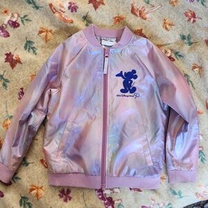Disney Kids Iridescent Pink Jacket with Mickey Silhouette
